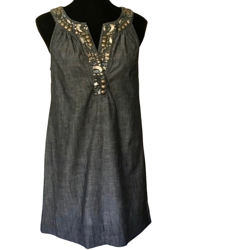 New York & Company Cotton Rhinestone Dress Size Small